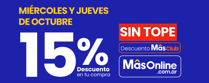 Todos los miércoles y jueves de octubre 🛍️ 15% de descuento en toda tu compra SIN TOPE 🛒