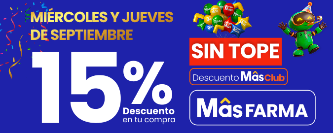 Todos los Miércoles y Jueves de septiembre 🛍️ 15% de descuento en toda tu compra SIN TOPE ✨