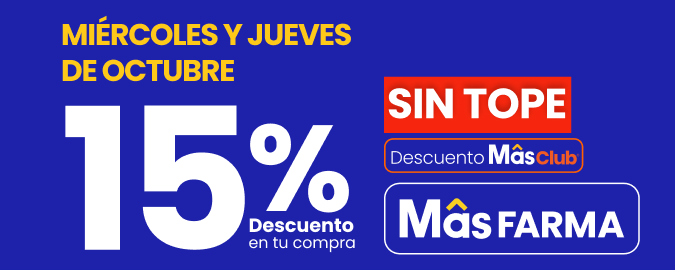 Todos los Miércoles y Jueves de octubre 🛍️ 15% de descuento en toda tu compra SIN TOPE ✨